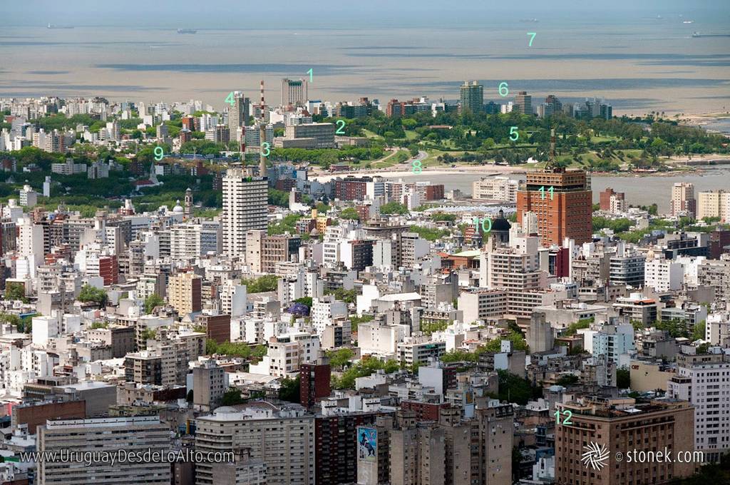 Vista aérea del Centro, Cordón y Punta Carretas de Montevideo
